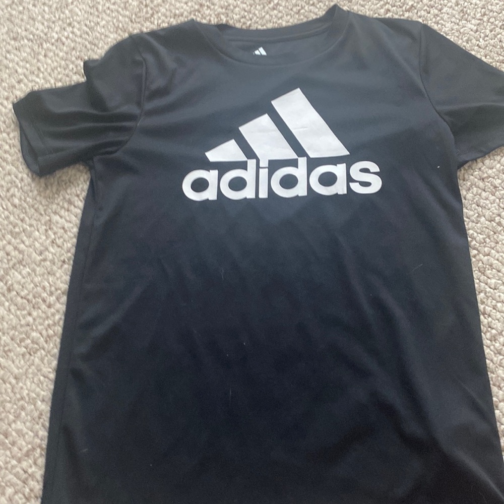 Adidas Kids T shirt-black-M-10/12